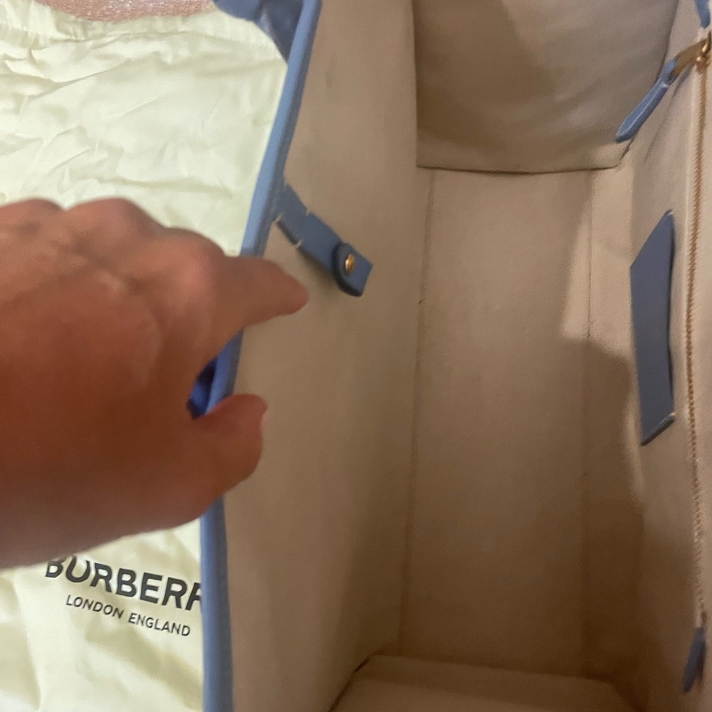 Burberry Tan and Blue Totes Elegant Design - Picture 5 of 10